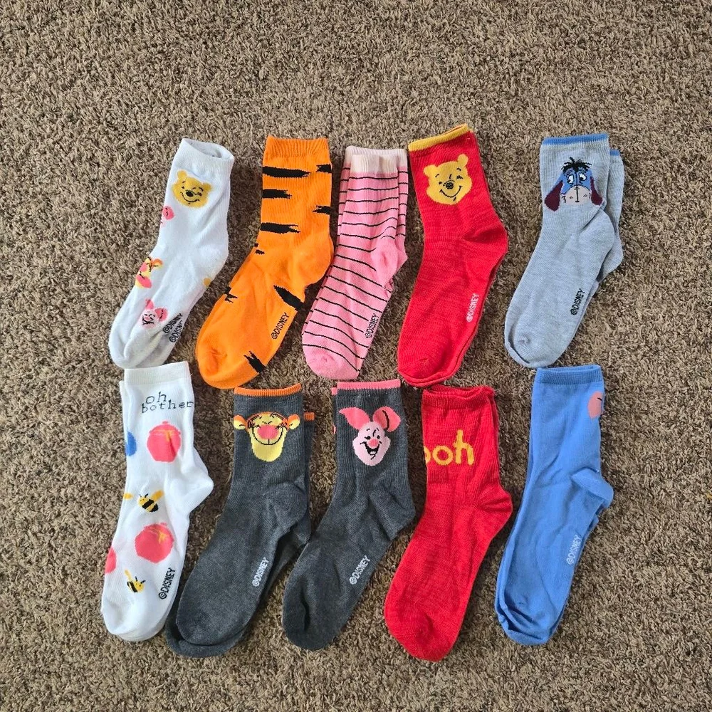 Disney Winnie the Pooh Friends Socks One Size Multicolor